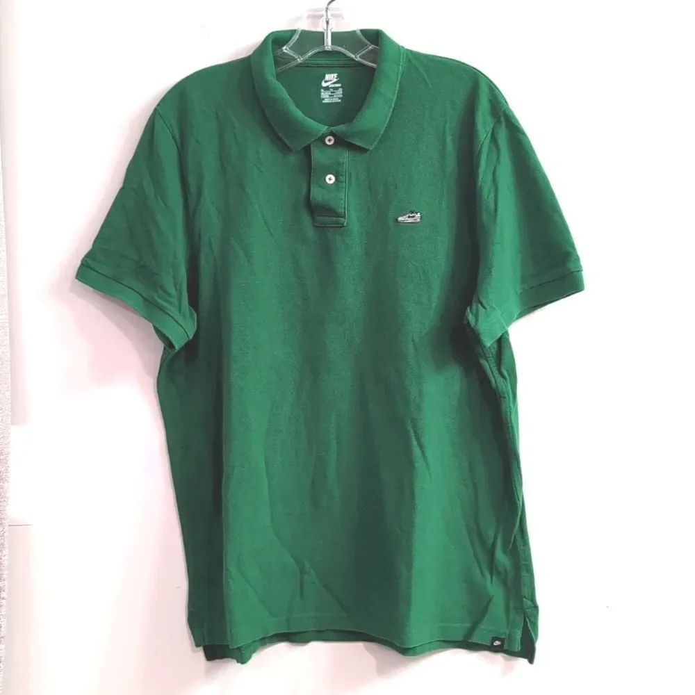 Vintage Nike Green Sneaker Logo Polo Sz XL